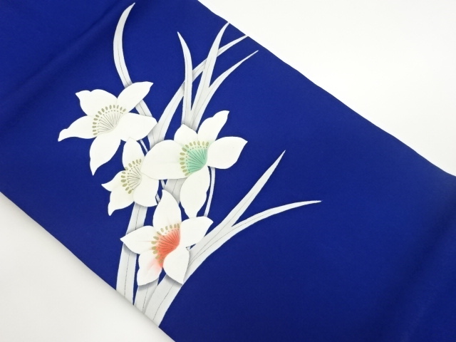 塩瀬手描き百合模様名古屋帯